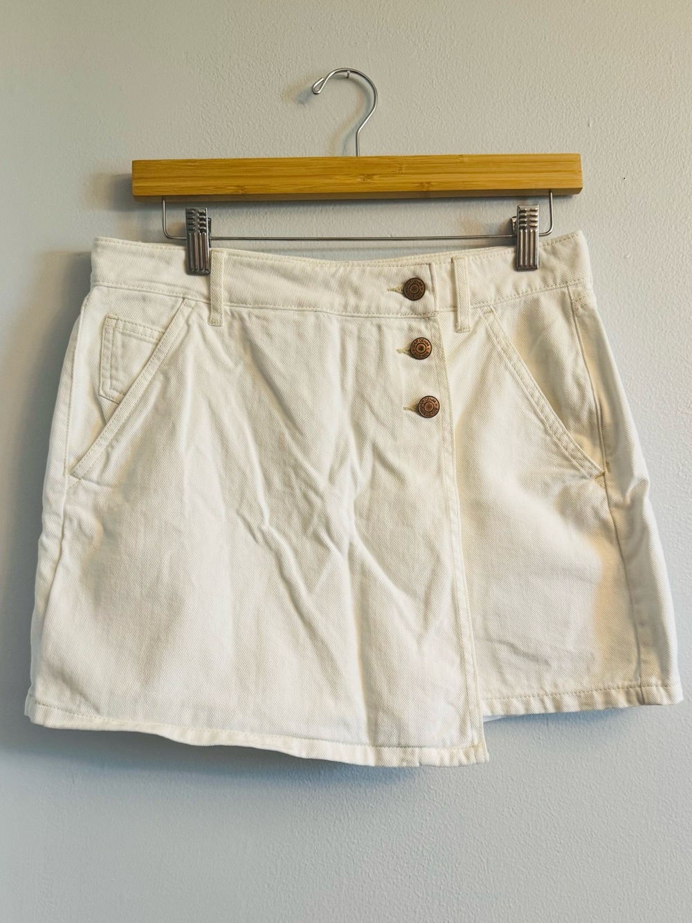 Gap White Denim Skort Button Front Cotton Built-In Shorts Size 28/6 EUC